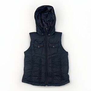 Columbia TITANIUM Size S Womens Black Down Feather Hooded Vest AOP Inside